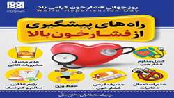 روز جهانی فشارخون با شعار، فشارخون بالا را باهم کنترل کنیم
