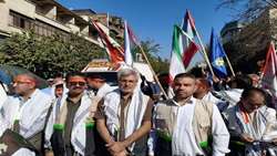 حضور اعضای بسیج جامعه پزشکی شبکه بهداشت و درمان شهرستان ری در رزمایش ۳۱۳ هزار نفری جان فدا در تهران بزرگ